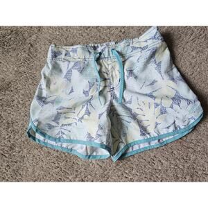 Columbia Womens shorts size small PFG Blue Green Palm Print